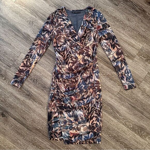 Peruvian Connection Dresses & Skirts - Peruvian Connection faux wrap shadow vine dress